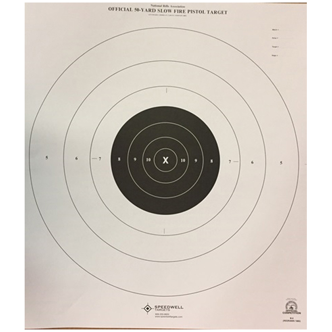 100 on heavy paper NRA TQ-6 Official 25 Foot Slow Fire Pistol Target 